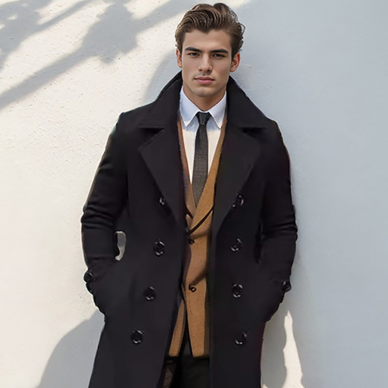 Veste automne homme double boutonnage classe-Nicolas