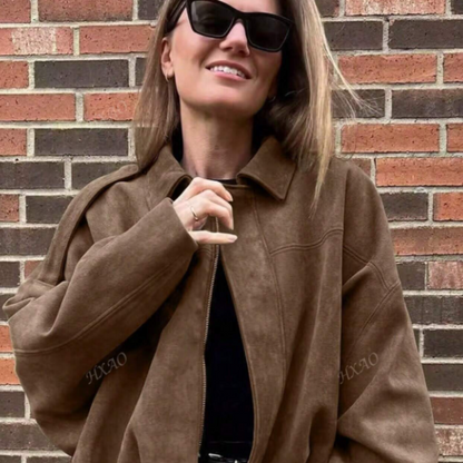 Veste automne femme daim urbaine-Laura