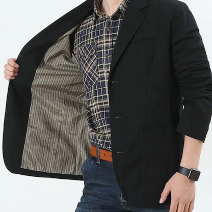 Veste automne homme style blazer coton léger -Théo