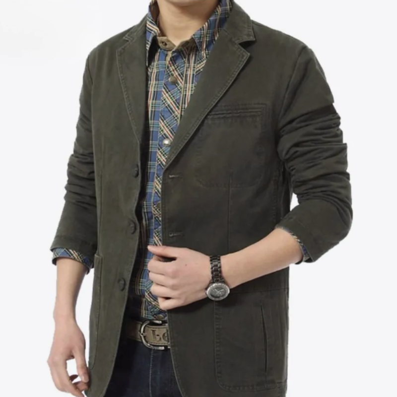 Veste automne homme style blazer coton léger -Théo