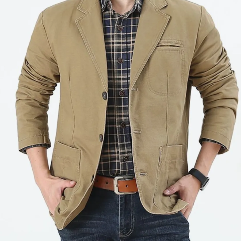 Veste automne homme style blazer coton léger -Théo