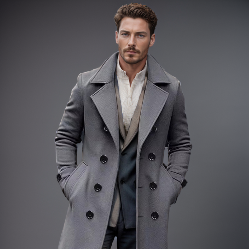 Veste automne homme double boutonnage classe-Nicolas