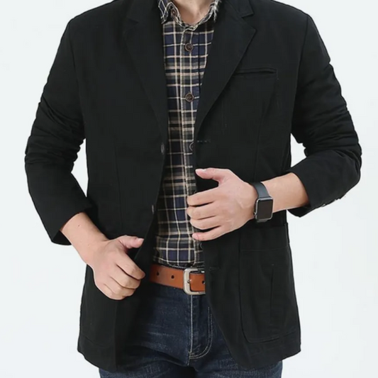 Veste automne homme style blazer coton léger -Théo