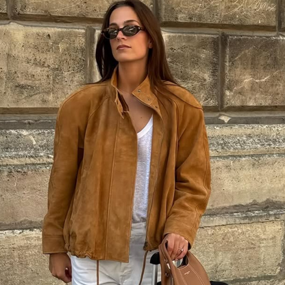 Veste automne femme en suédine légère-Amira