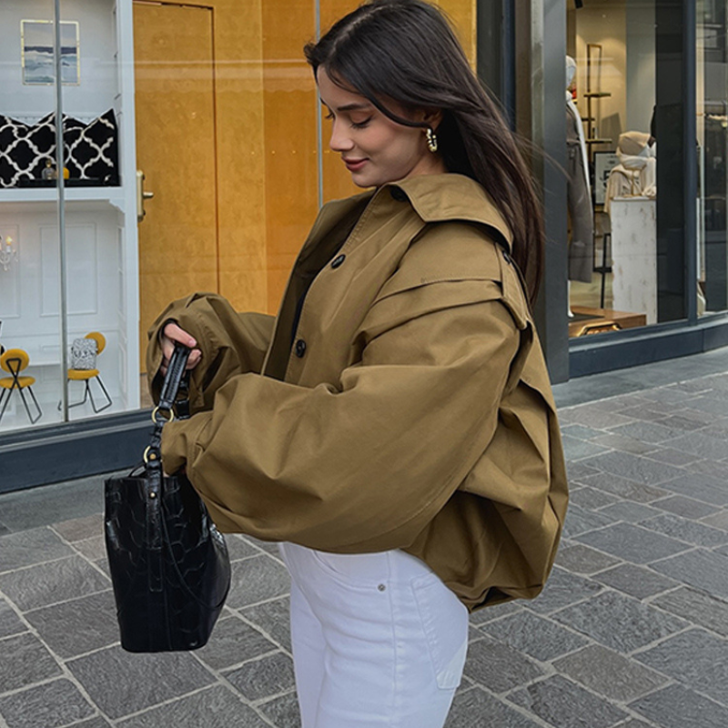 Veste automne femme oversize courte confortable - Mona