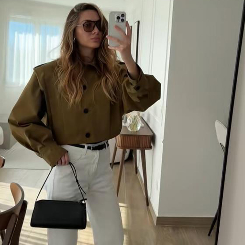 Veste automne femme oversize courte confortable - Mona
