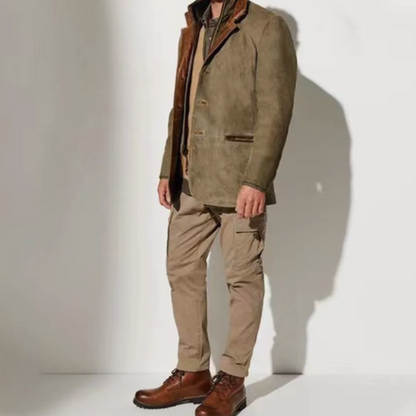 Veste automne homme décontracté avec finitions en simili-cuir -Pierre