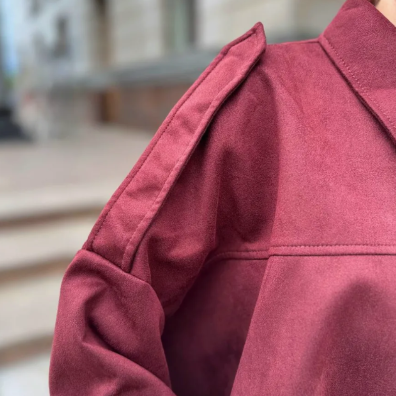 Veste automne femme daim tendance-Silvia