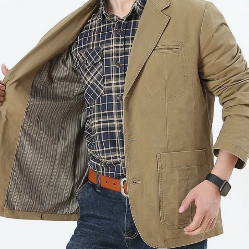 Veste automne homme style blazer coton léger -Théo