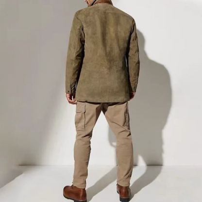 Veste automne homme décontracté avec finitions en simili-cuir -Pierre