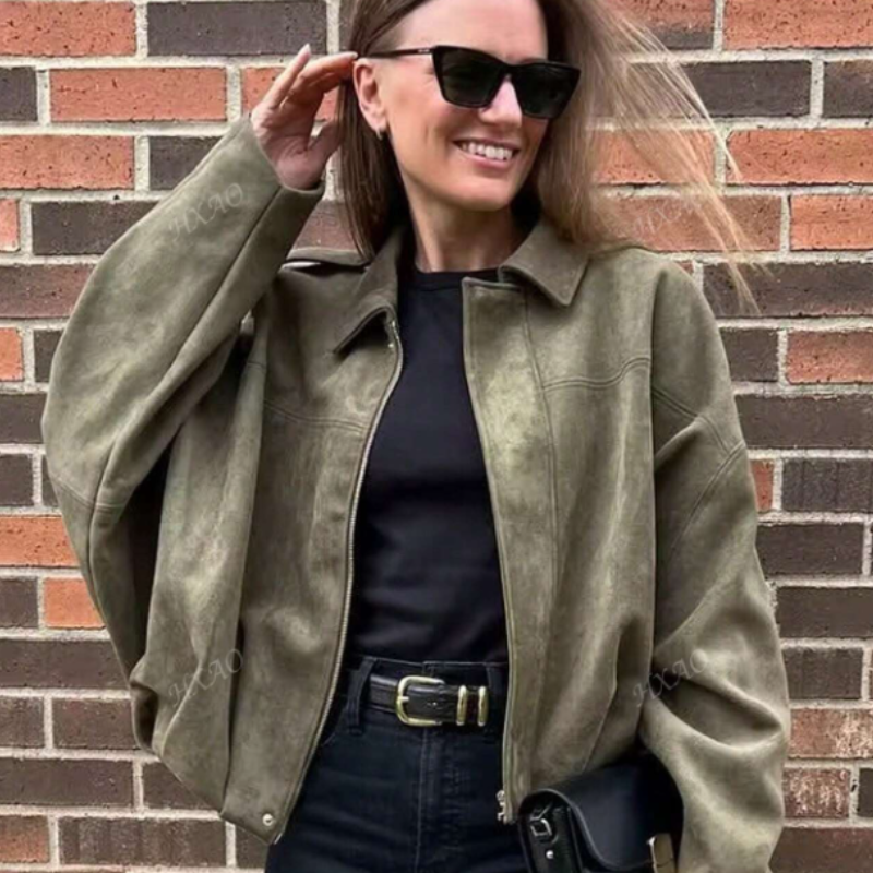 Veste automne femme daim urbaine-Laura
