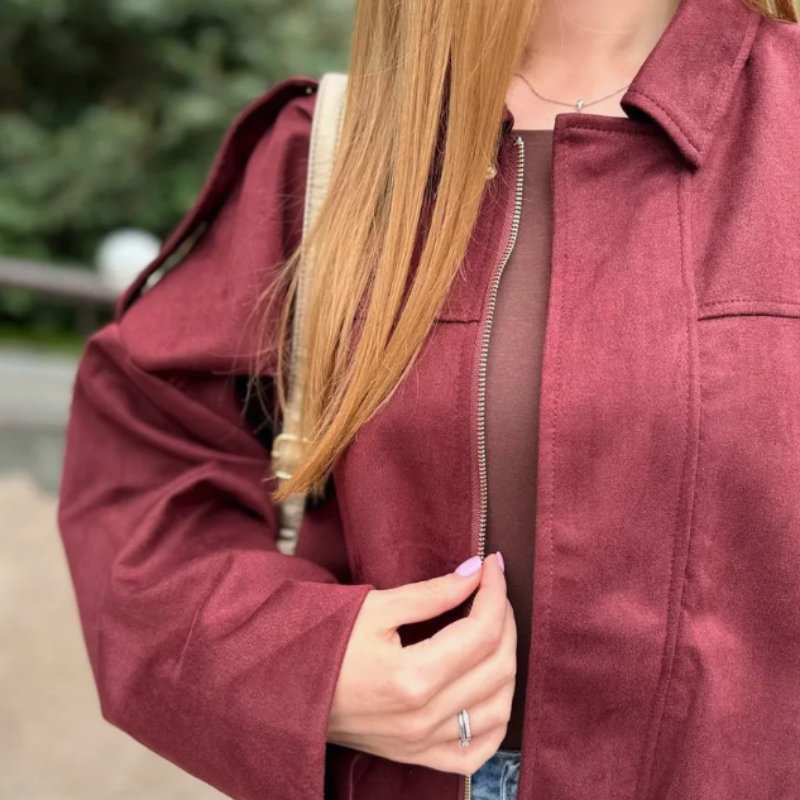Veste automne femme daim tendance-Silvia