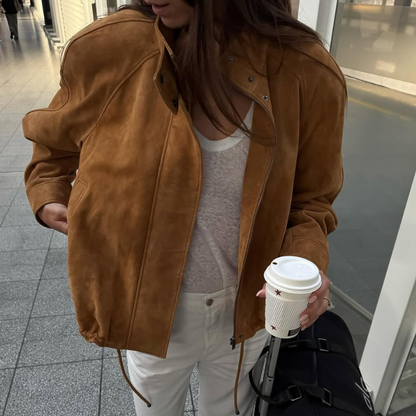 Veste automne femme en suédine légère-Amira