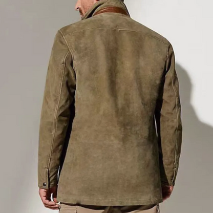 Veste automne homme décontracté avec finitions en simili-cuir -Pierre