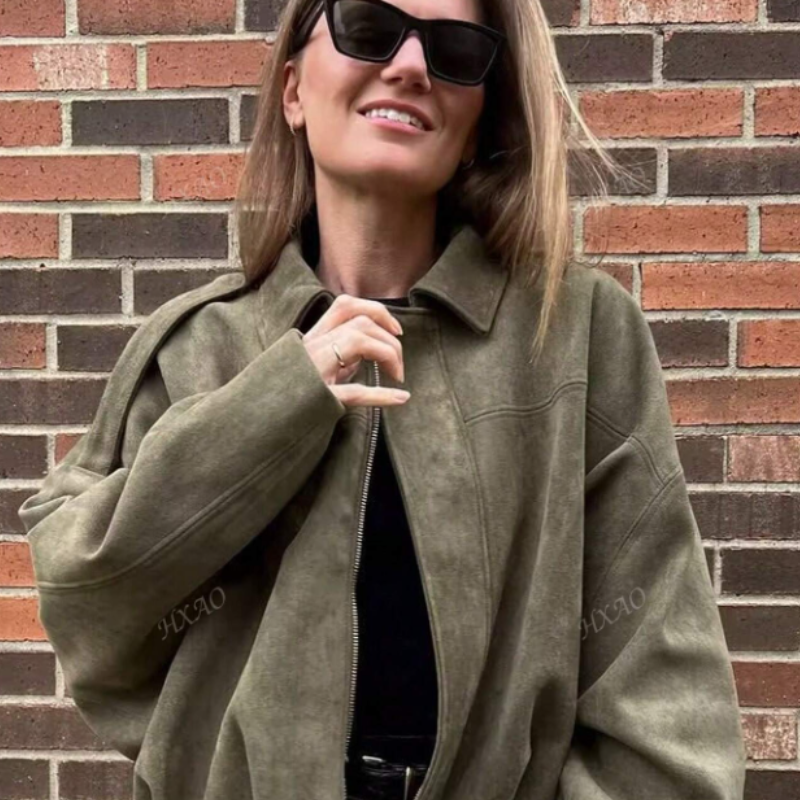 Veste automne femme daim urbaine-Laura