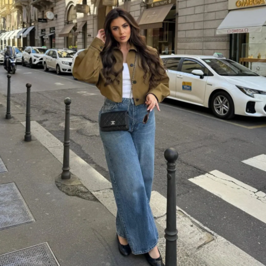 Veste automne femme oversize courte confortable - Mona