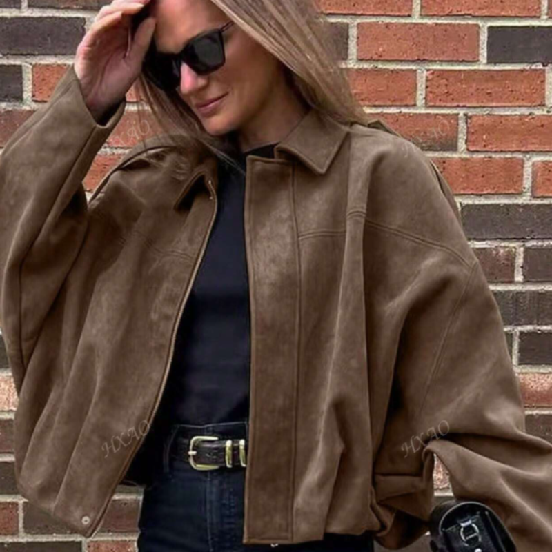 Veste automne femme daim urbaine-Laura