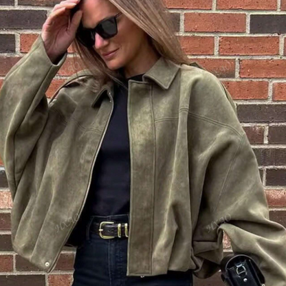 Veste automne femme daim urbaine-Laura